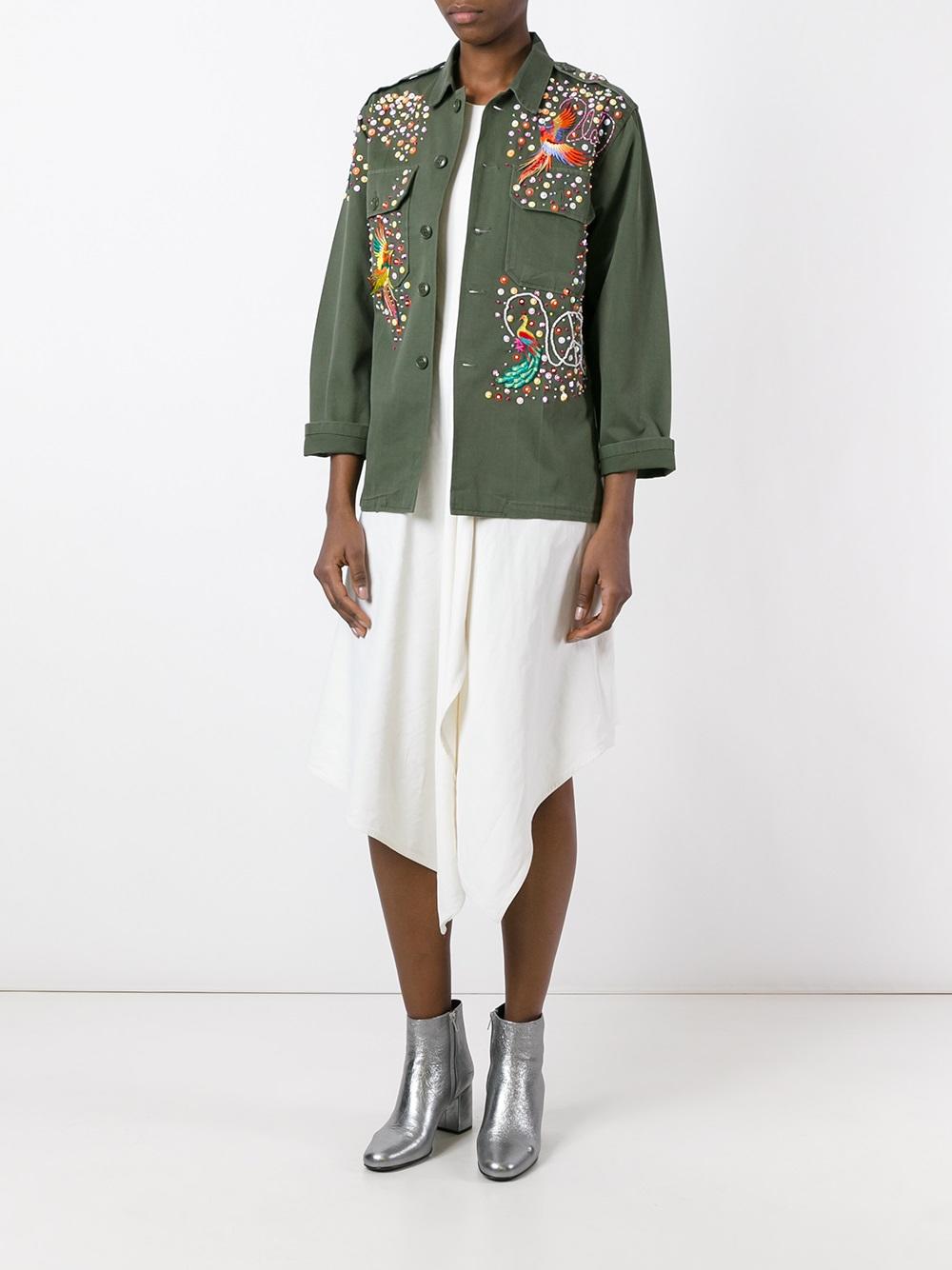 bird embroidered jacket