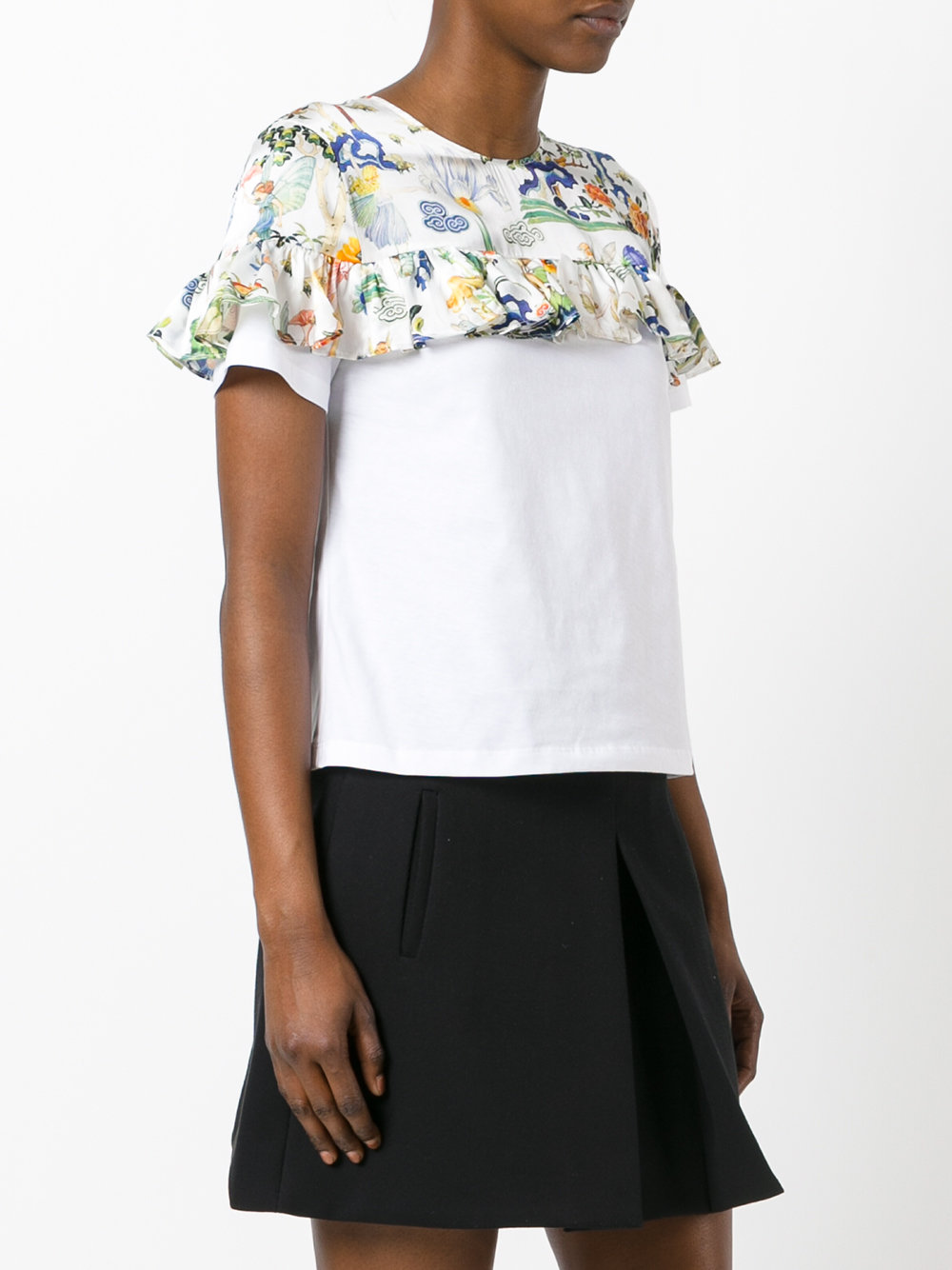 floral print insert T-shirt