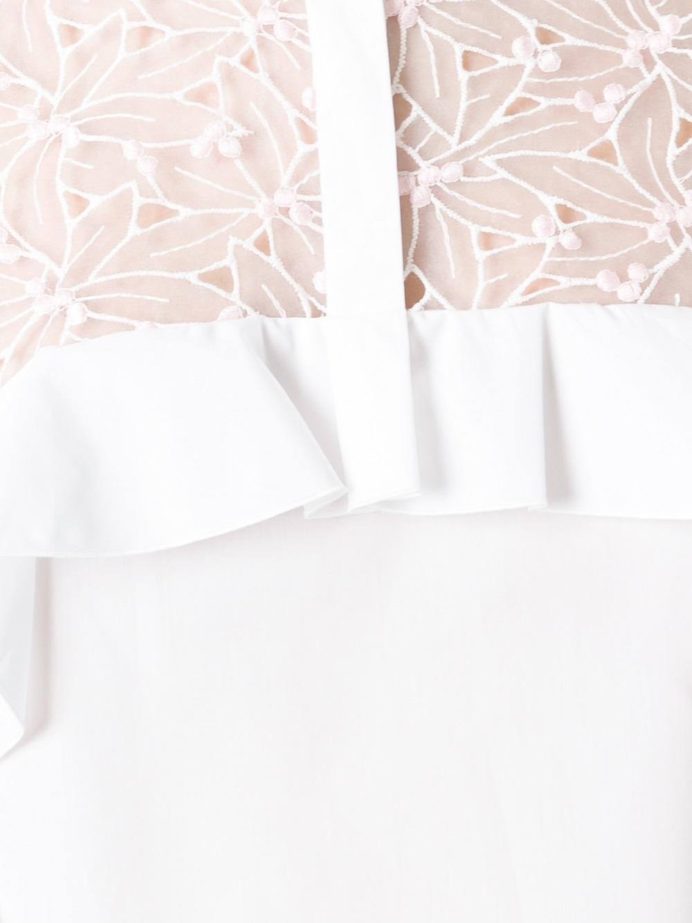 sheer panel shift dress