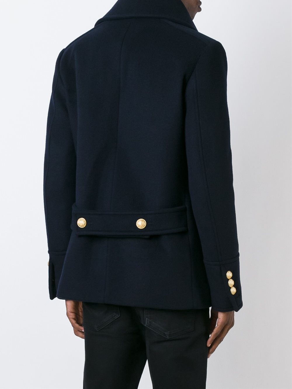 cropped double breasted overcoat