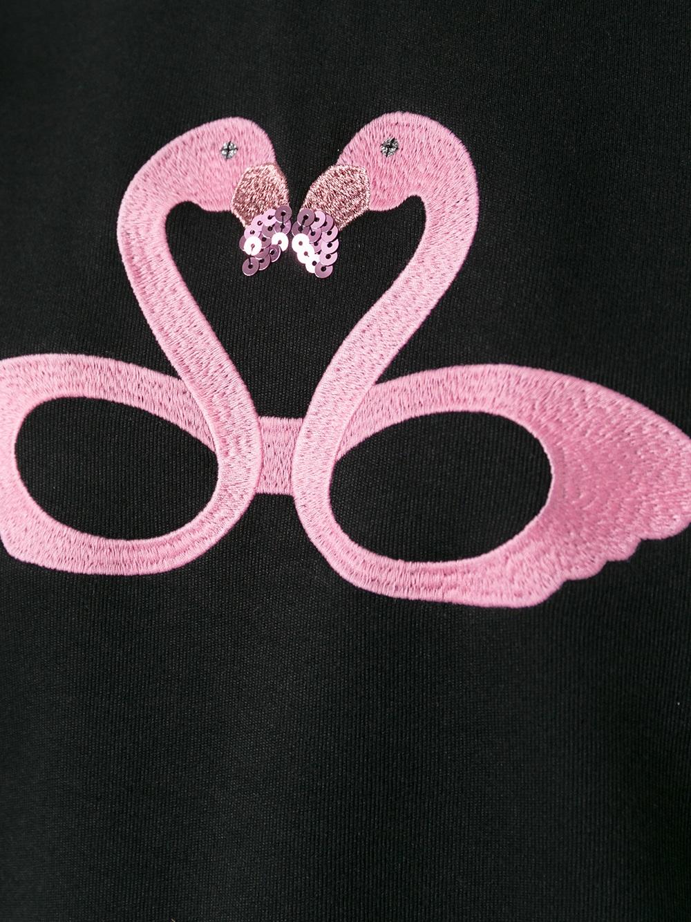 flamingo print sleeveless sweatshirt