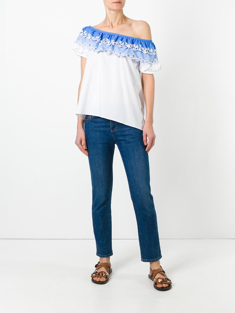 off the shoulder embroidered top