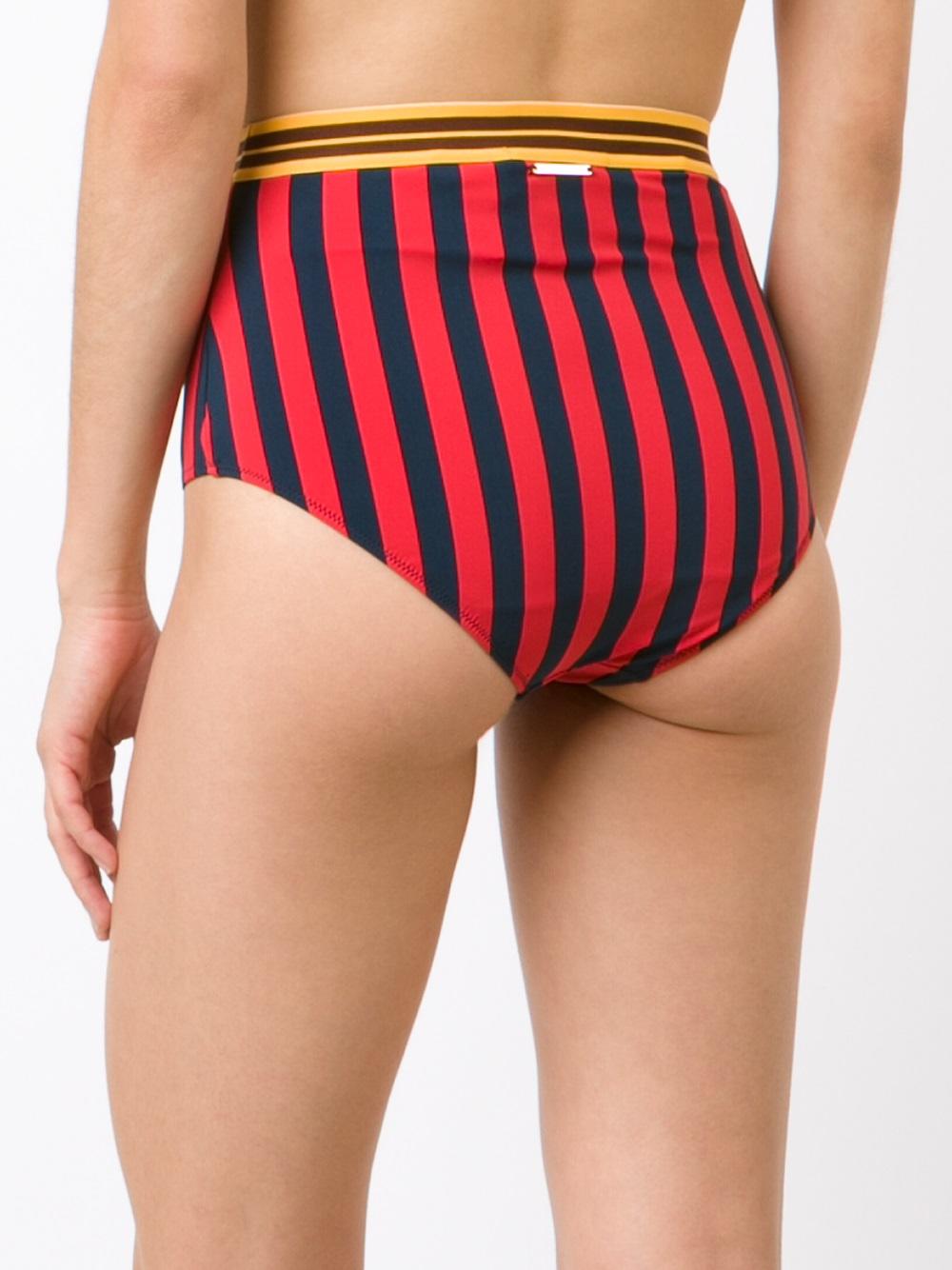 'Calypso' striped bikini bottom