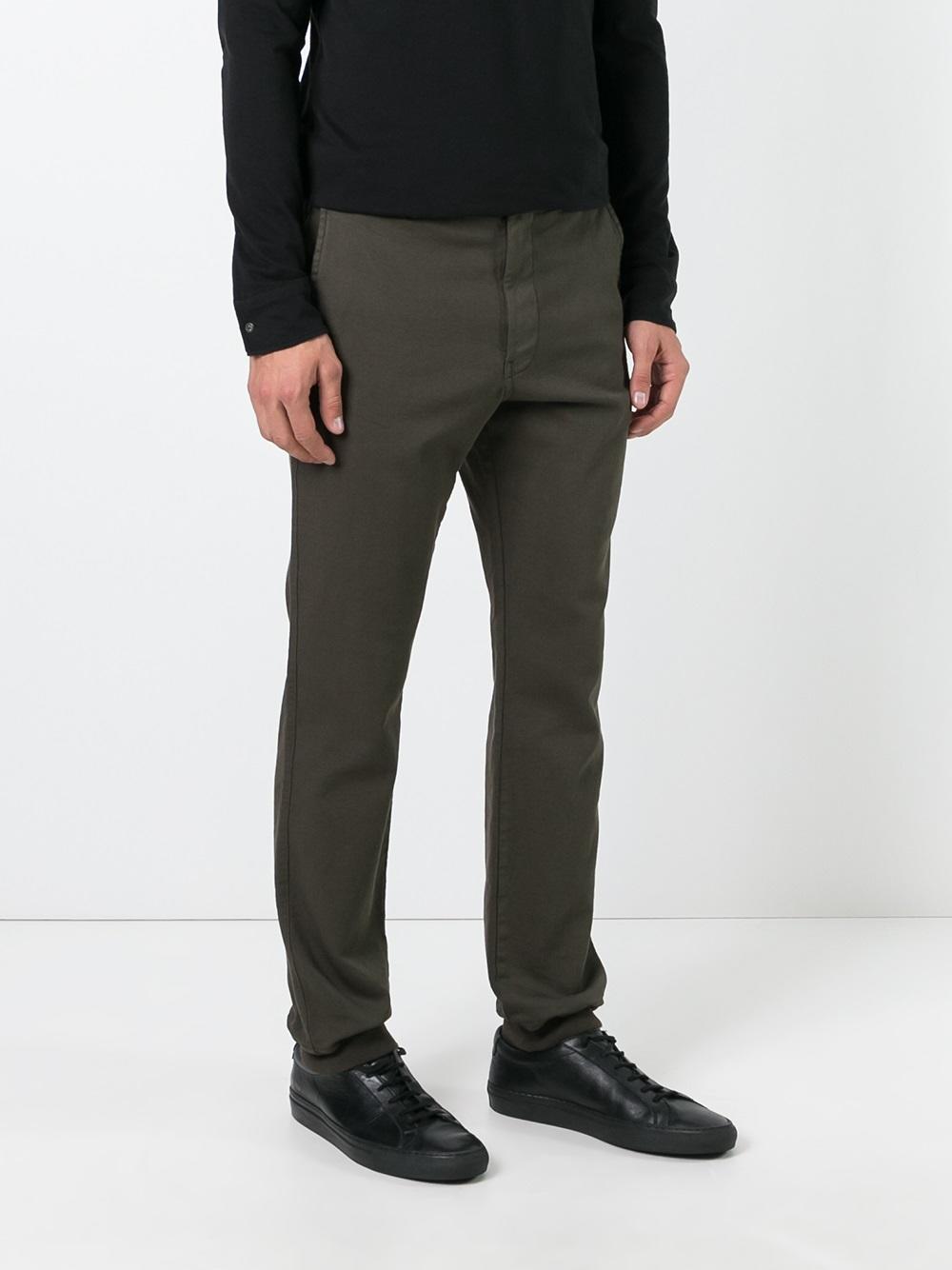 gathered ankle chinos