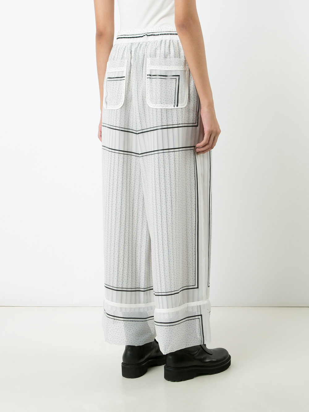 micro dot print trousers