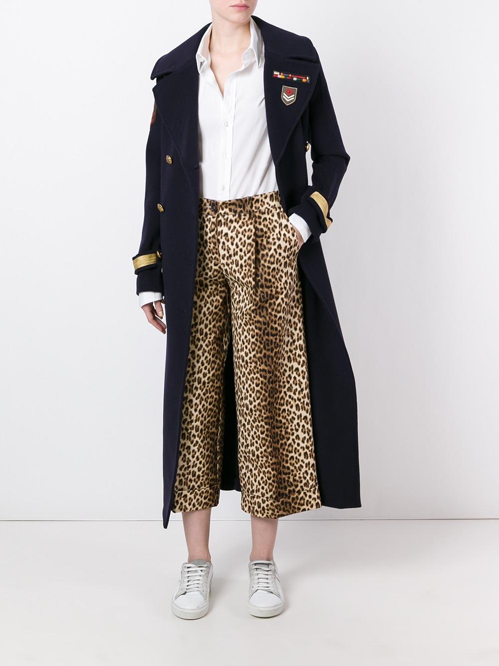 leopard print cropped trousers