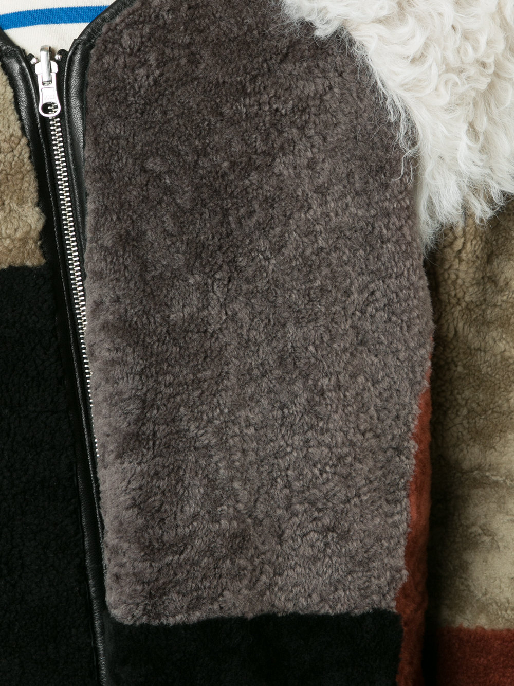 patchwork fur jacket 