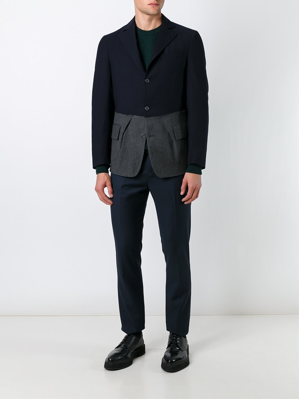 contrast panel blazer