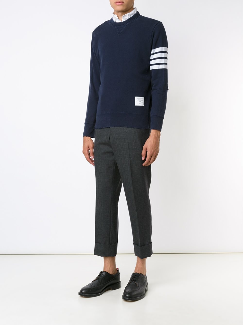 sleeve stripe sweatshirt