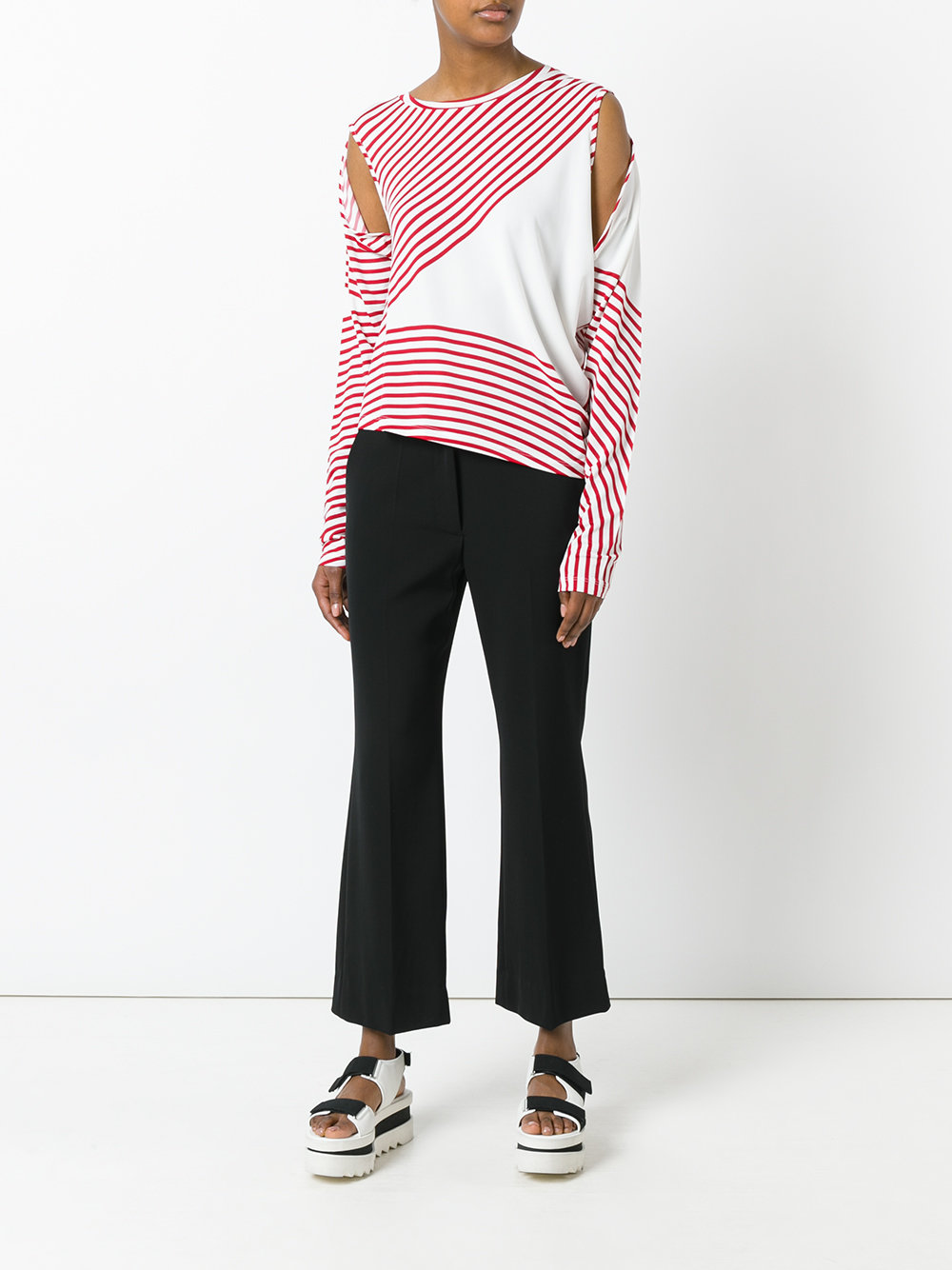 asymmetric striped sweater