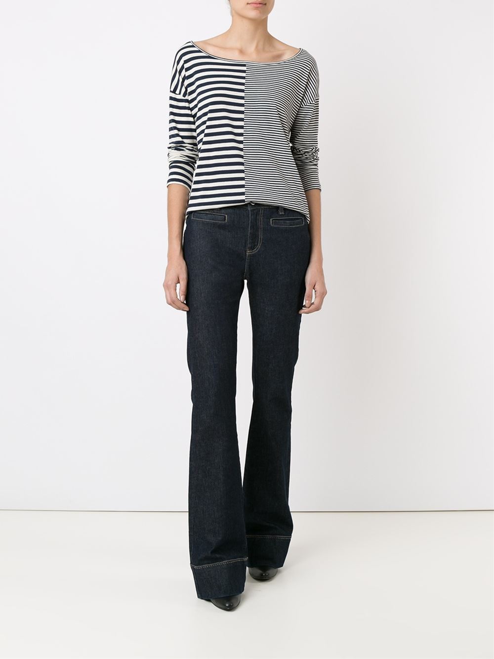 longsleeved striped blouse