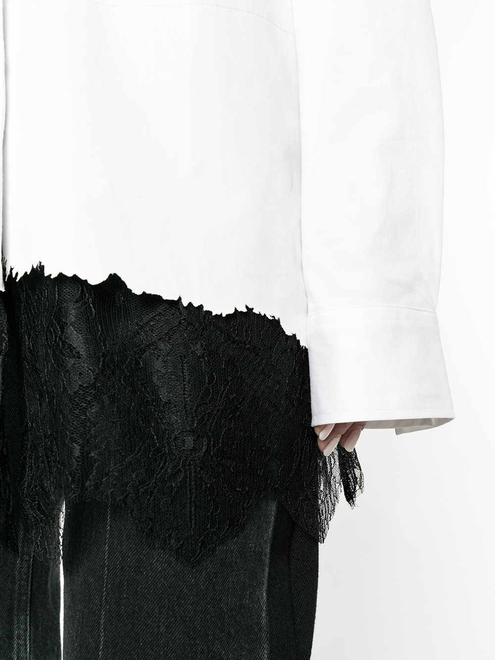 Foxy lace asymmetric shirt 