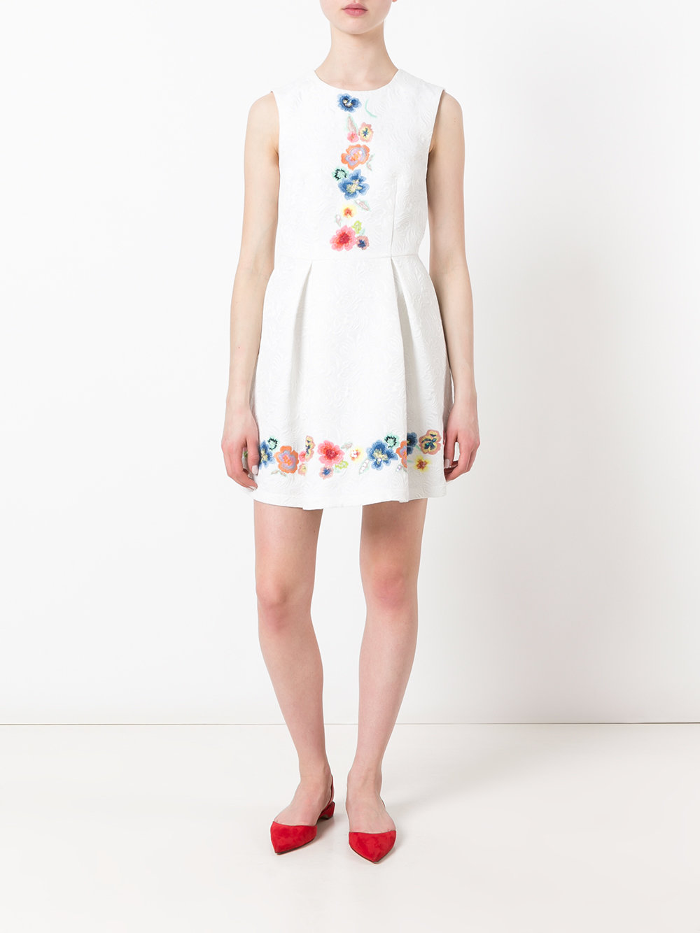 embroidered jacquard dress