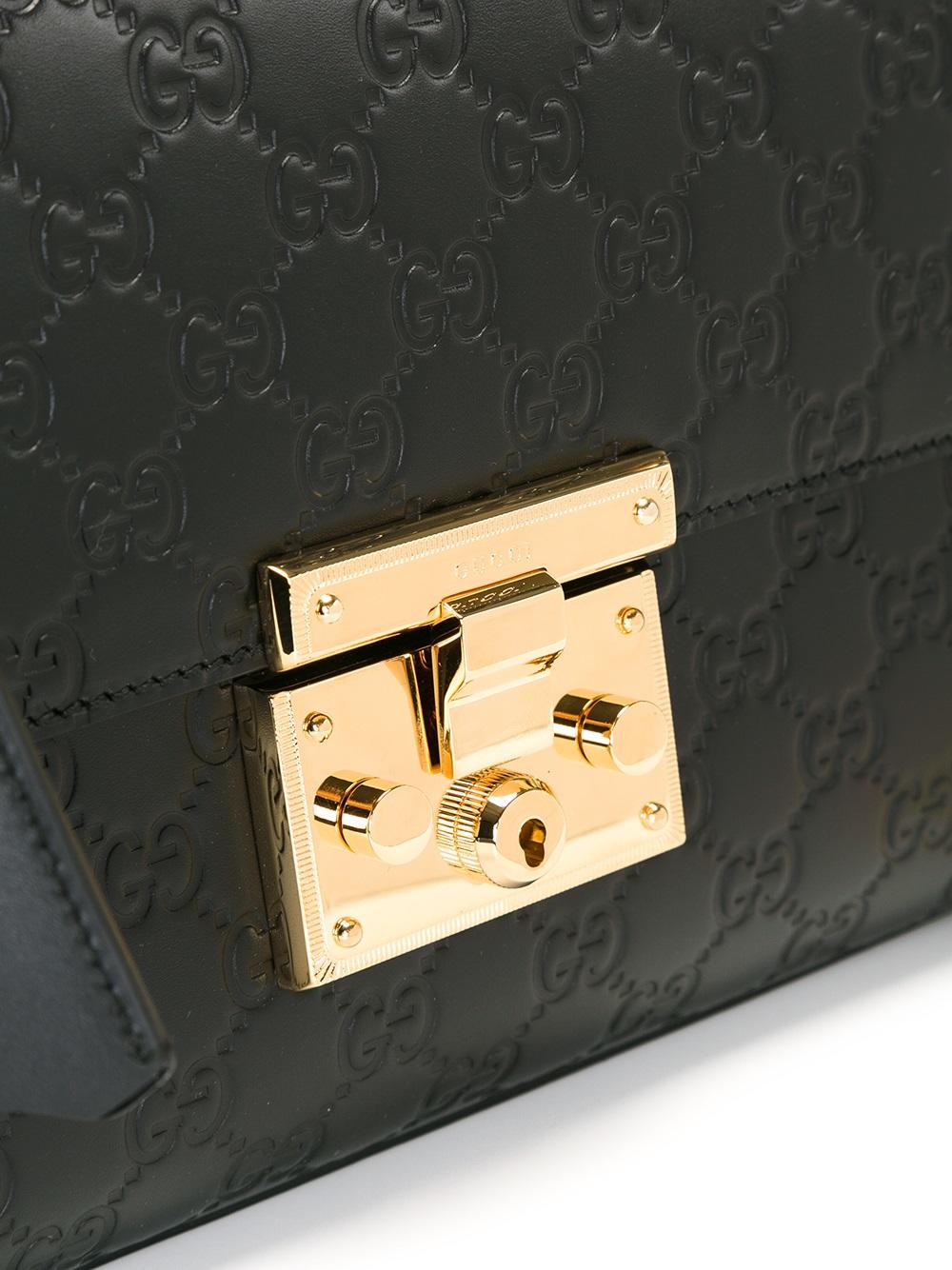 logo embossed shoulder bag