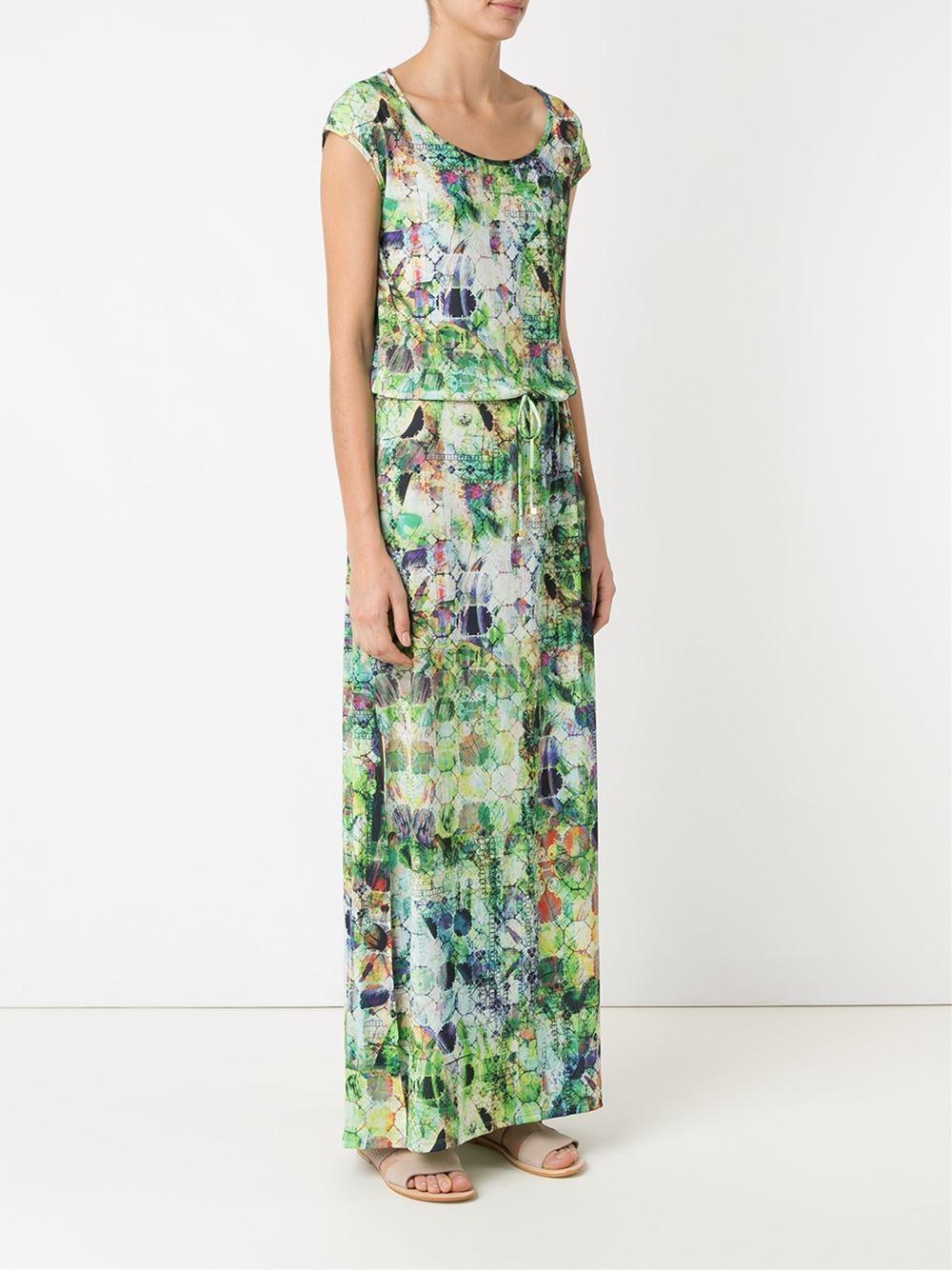 abstract print long dress