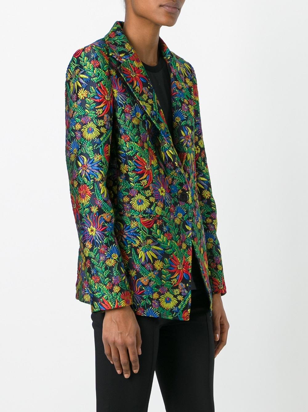 floral cloqué blazer