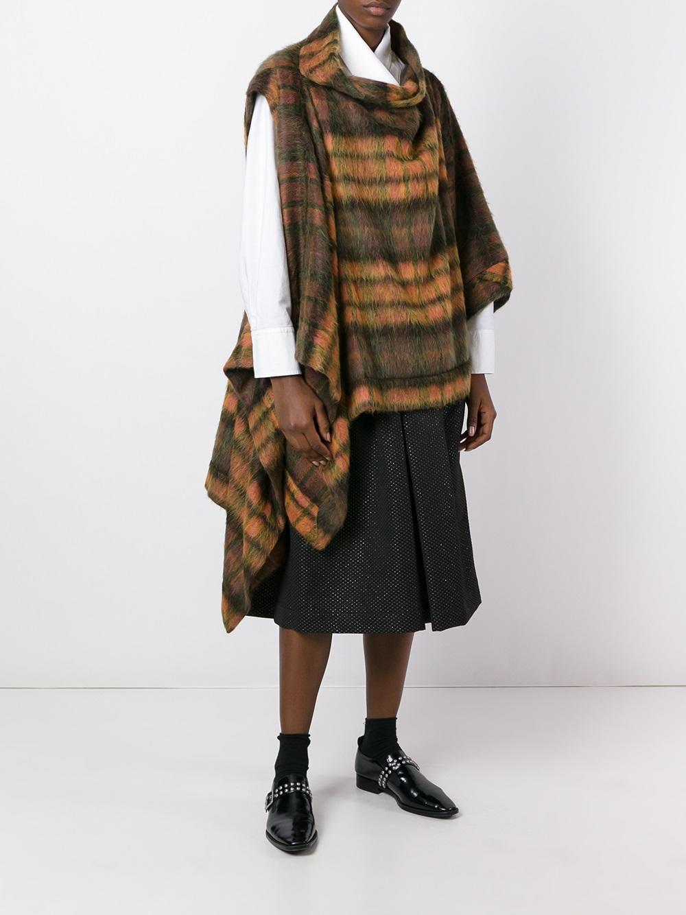 checked poncho