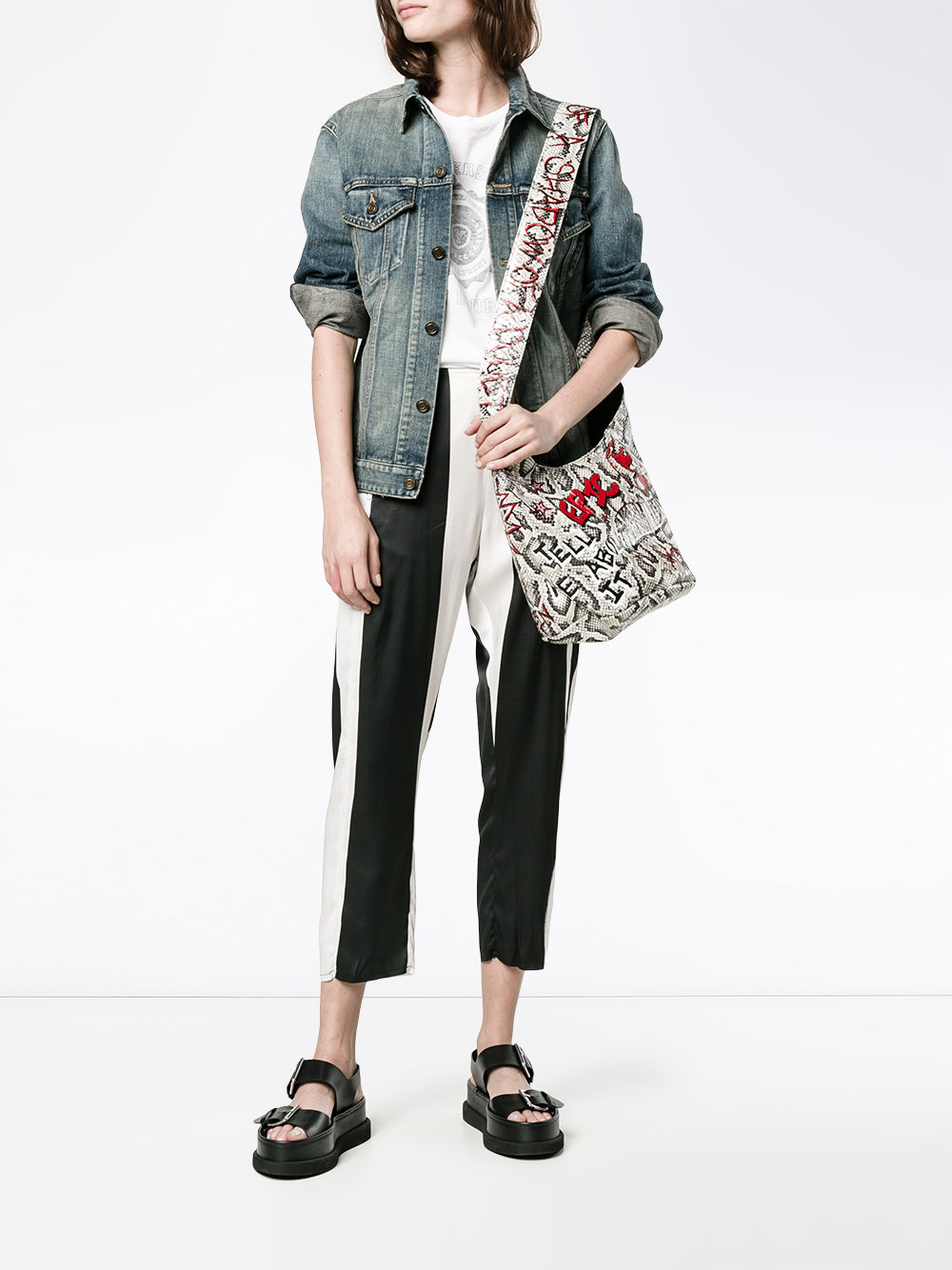 x Re/Done graffiti shoulder bag