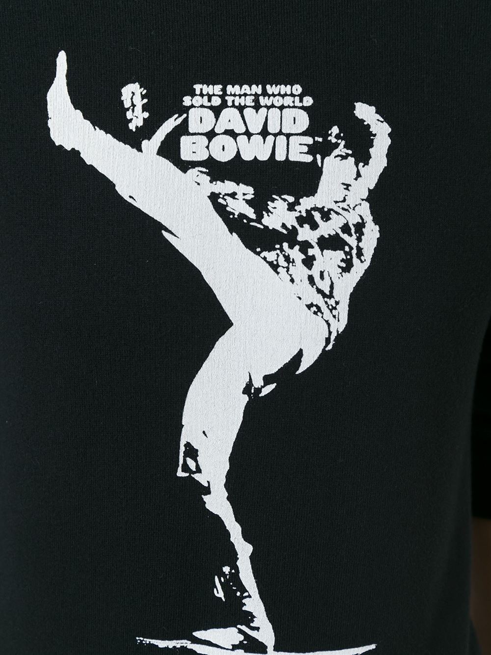 ‘David Bowie’印花长袖毛衣