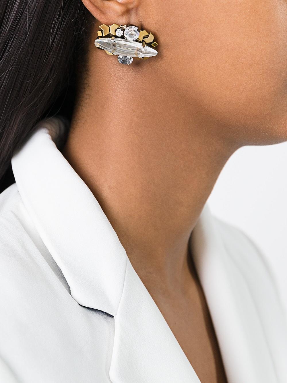 oversized stone embellished earrings