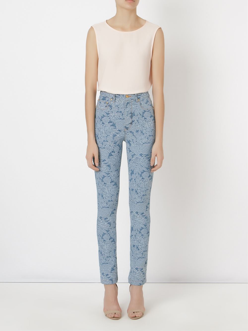 floral embroidered skinny jeans