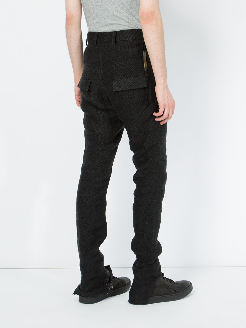 textured panel trousers