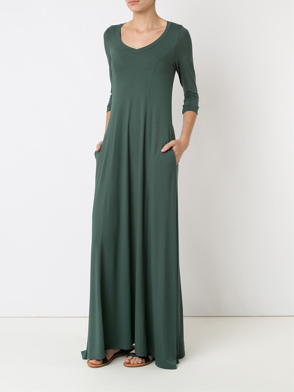 v-neck long evening dress