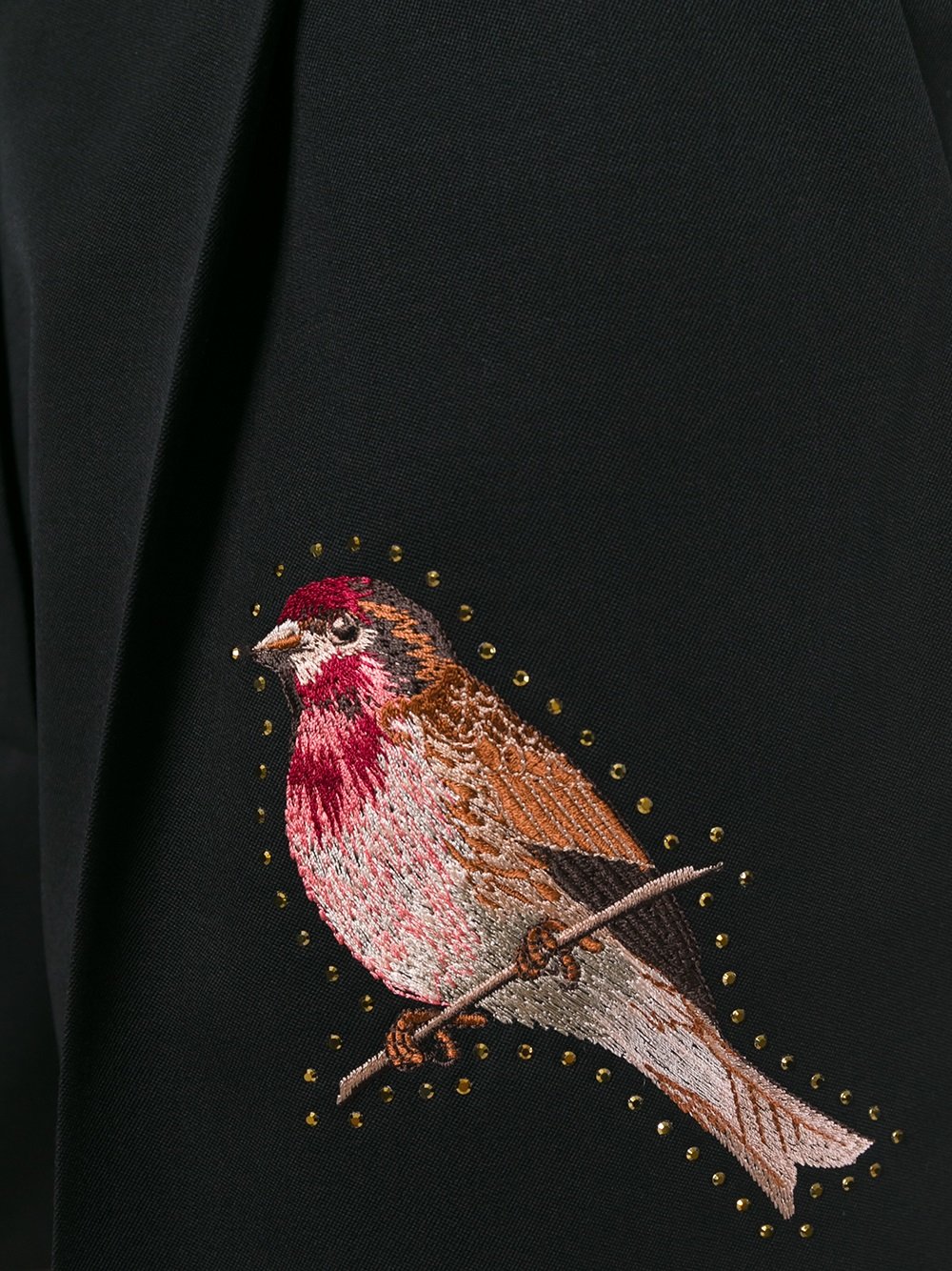 embroidered bird shorts