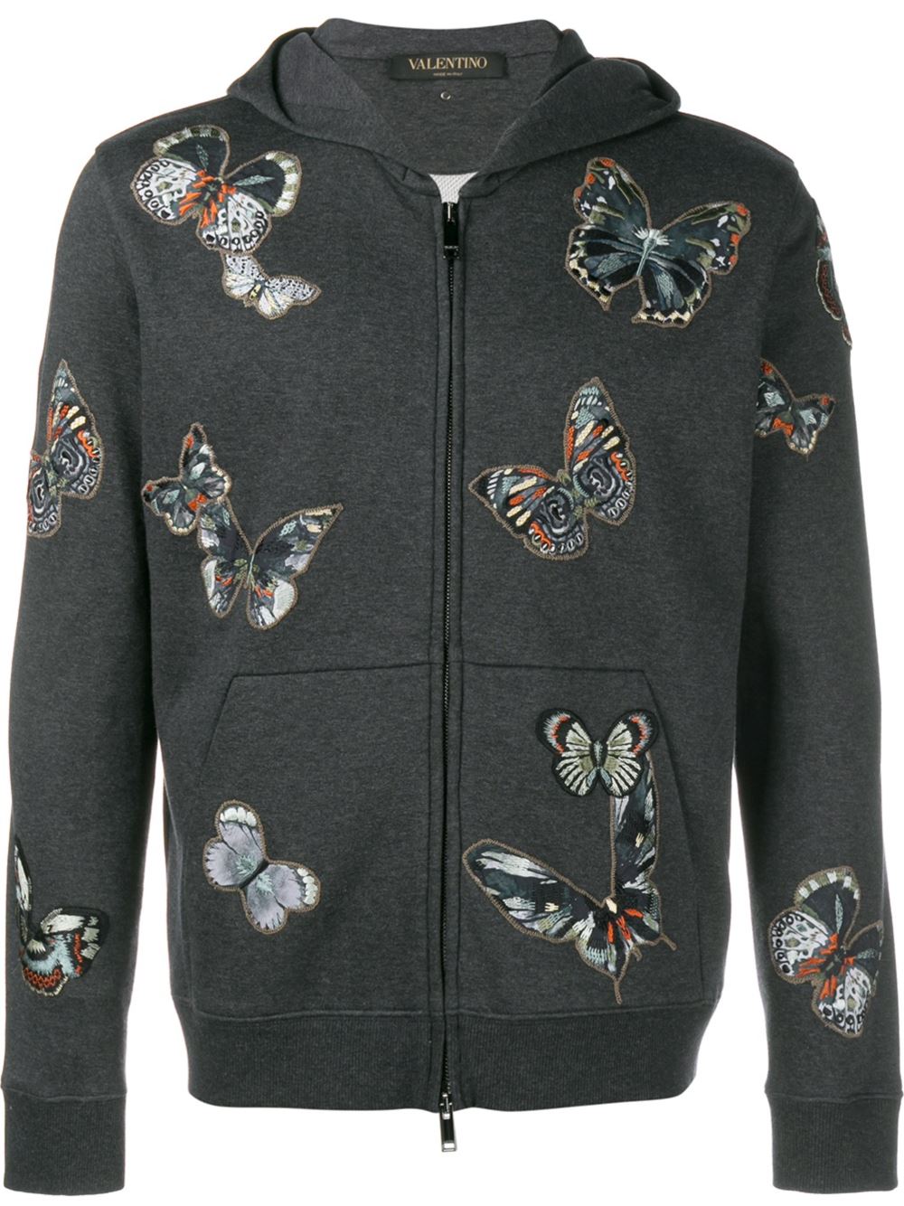 蝴蝶刺绣连帽衫