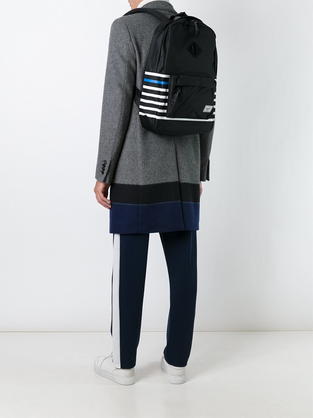 colour block striped backpack