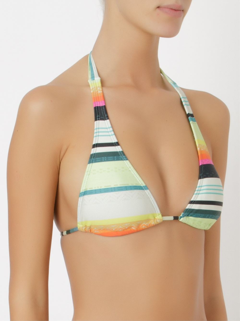 striped halterneck bikini top