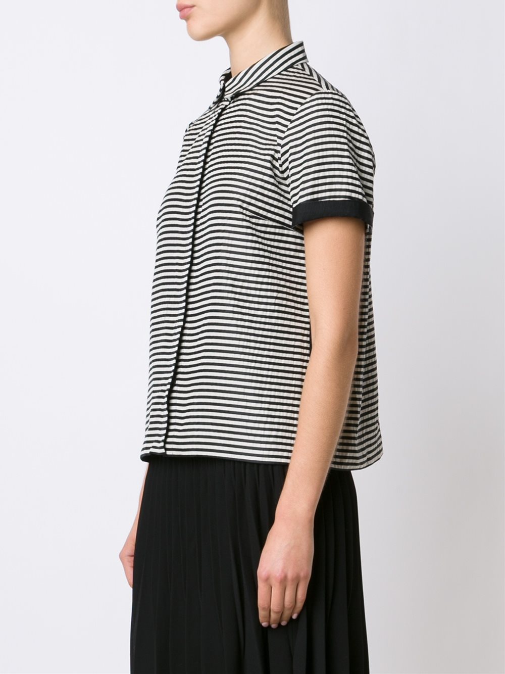 striped shortsleeved shirt