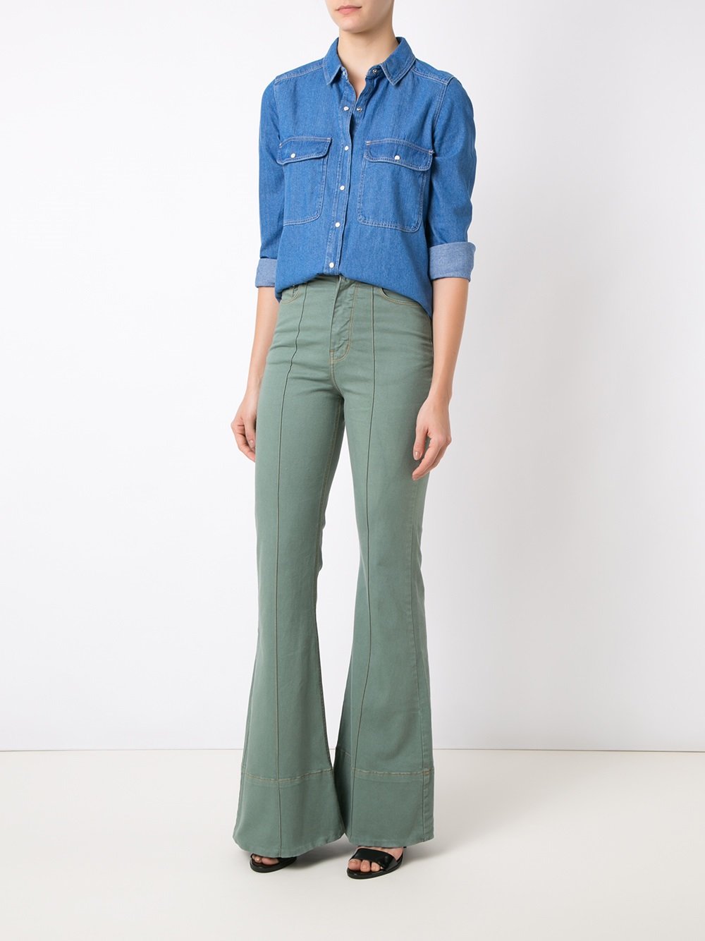 high waist flared jeans