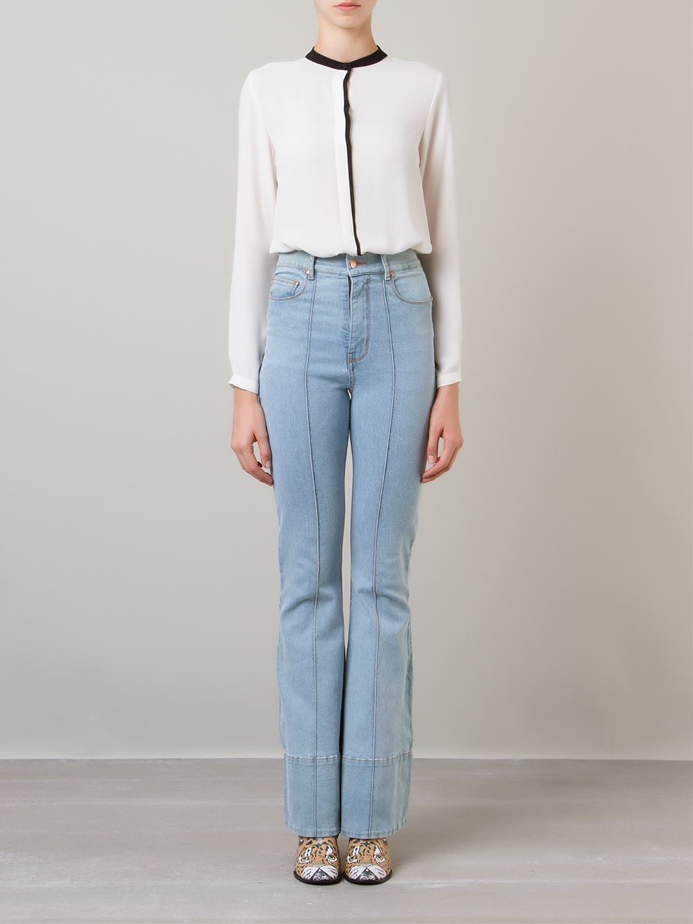 high waist flared jeans