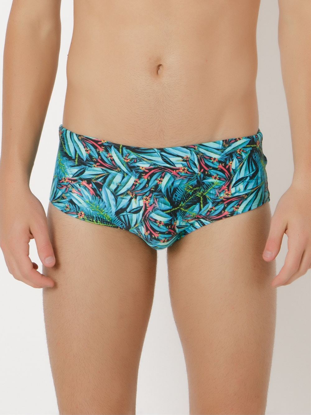 printed swim trunks