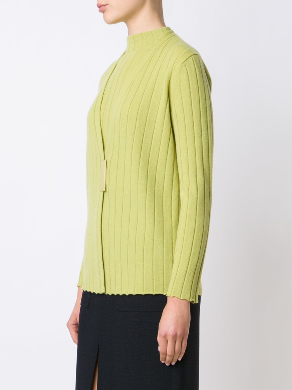 ribbed v neck cardigan