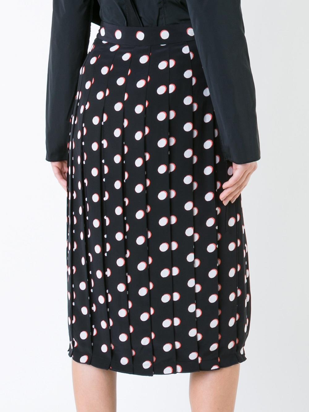 dot print pleated skirt 