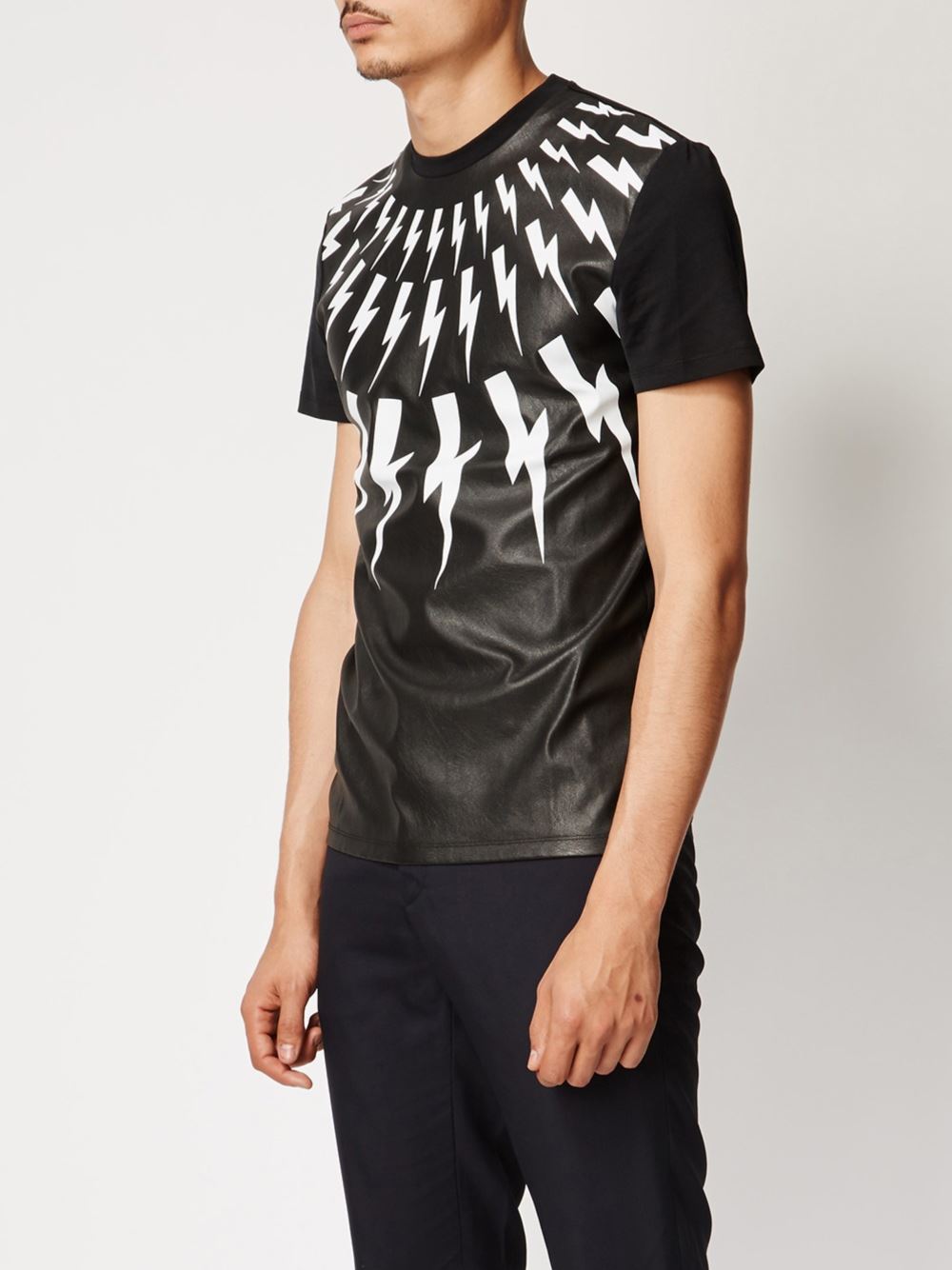 lightning bolt print T-shirt 