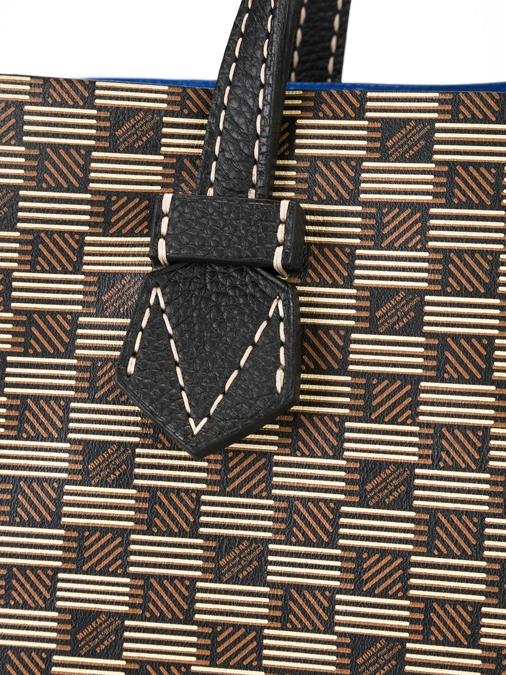 double handles checked tote