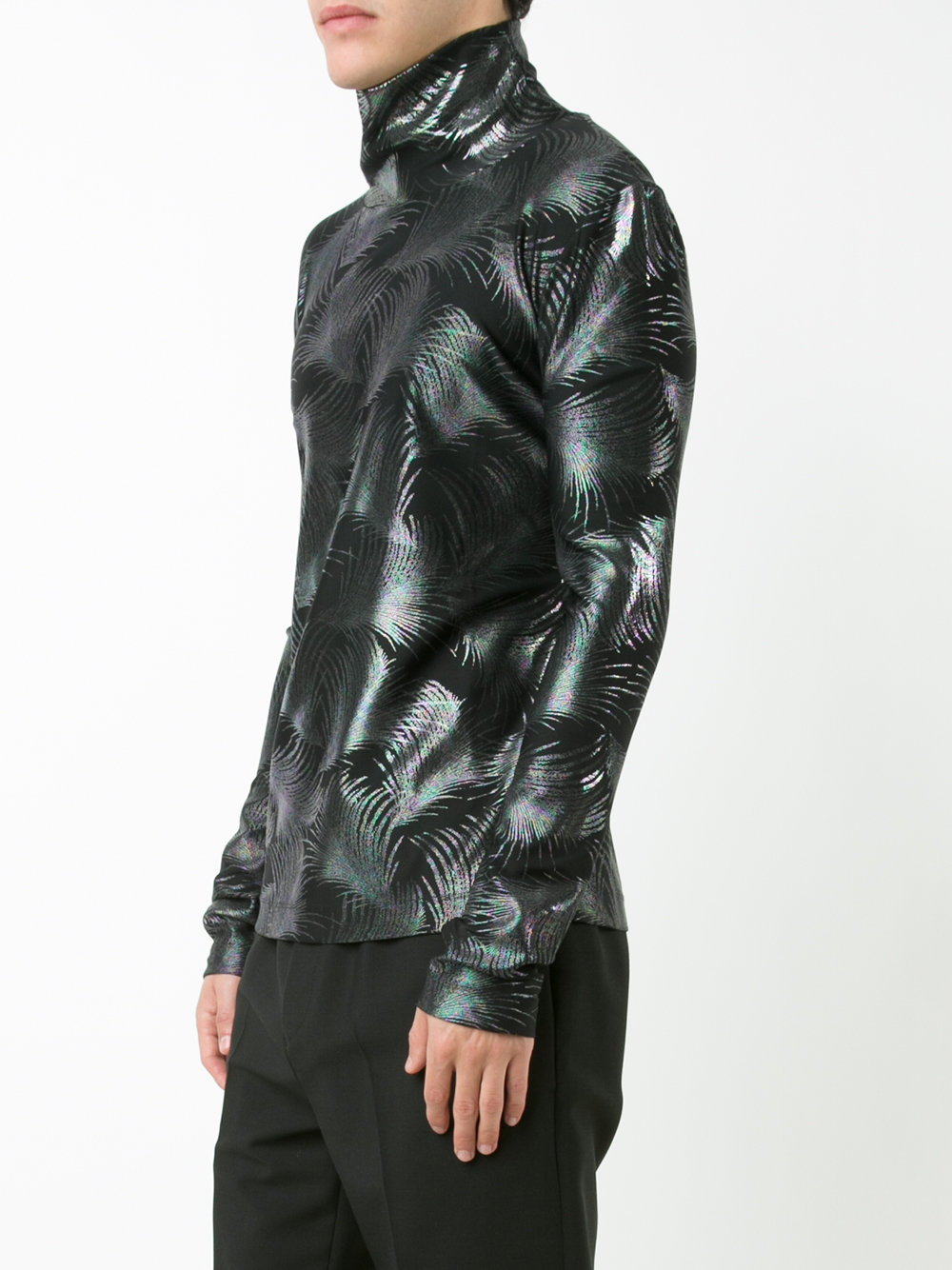 metallic palms turtleneck sweatshirt