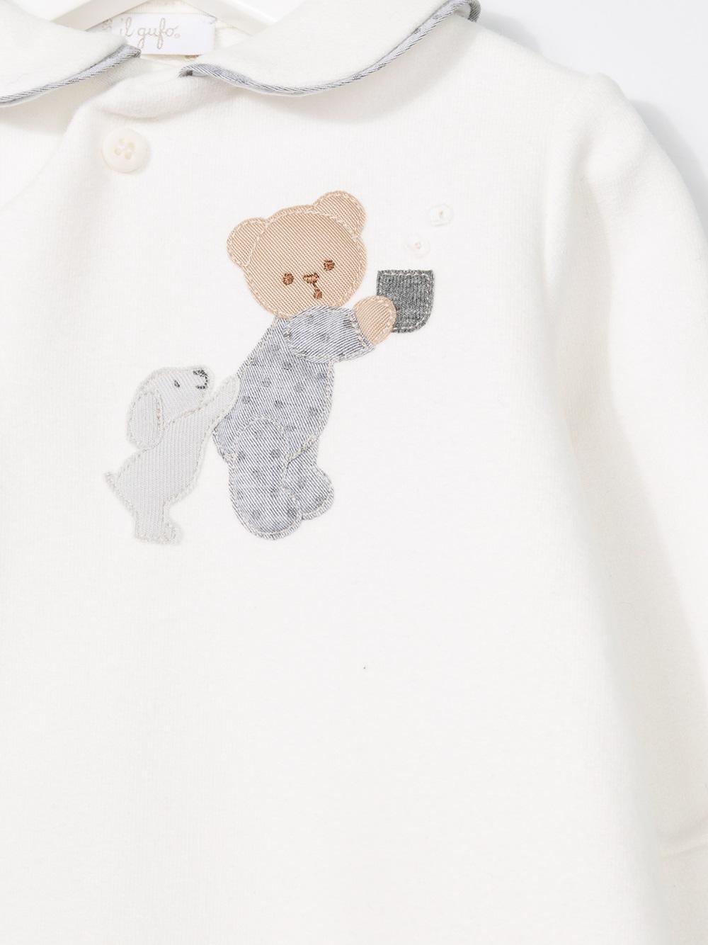 teddy bear embroidered romper