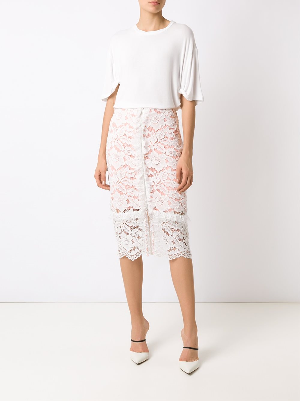 lace midi skirt