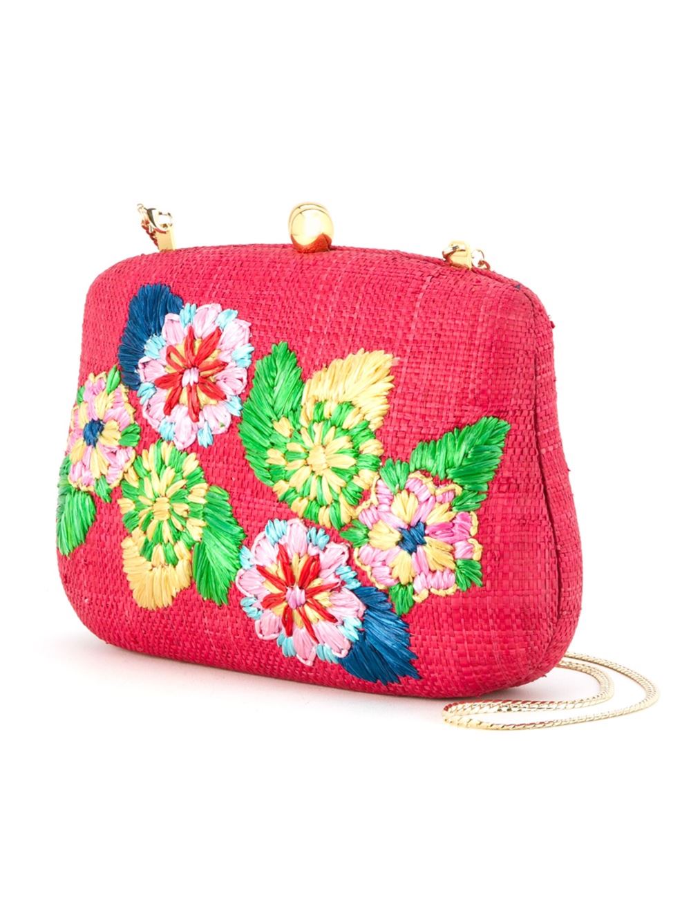 embroidered clutch bag