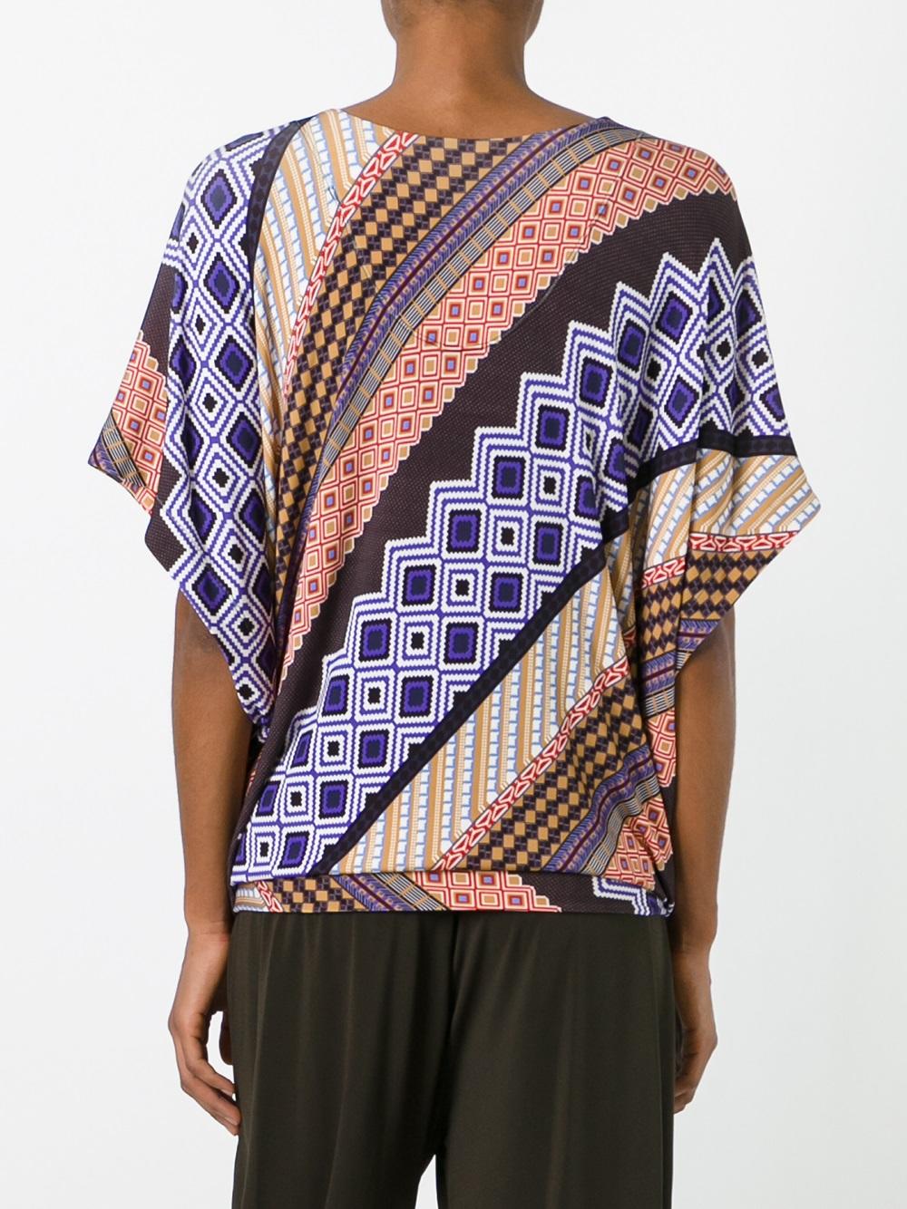 geometric print blouse