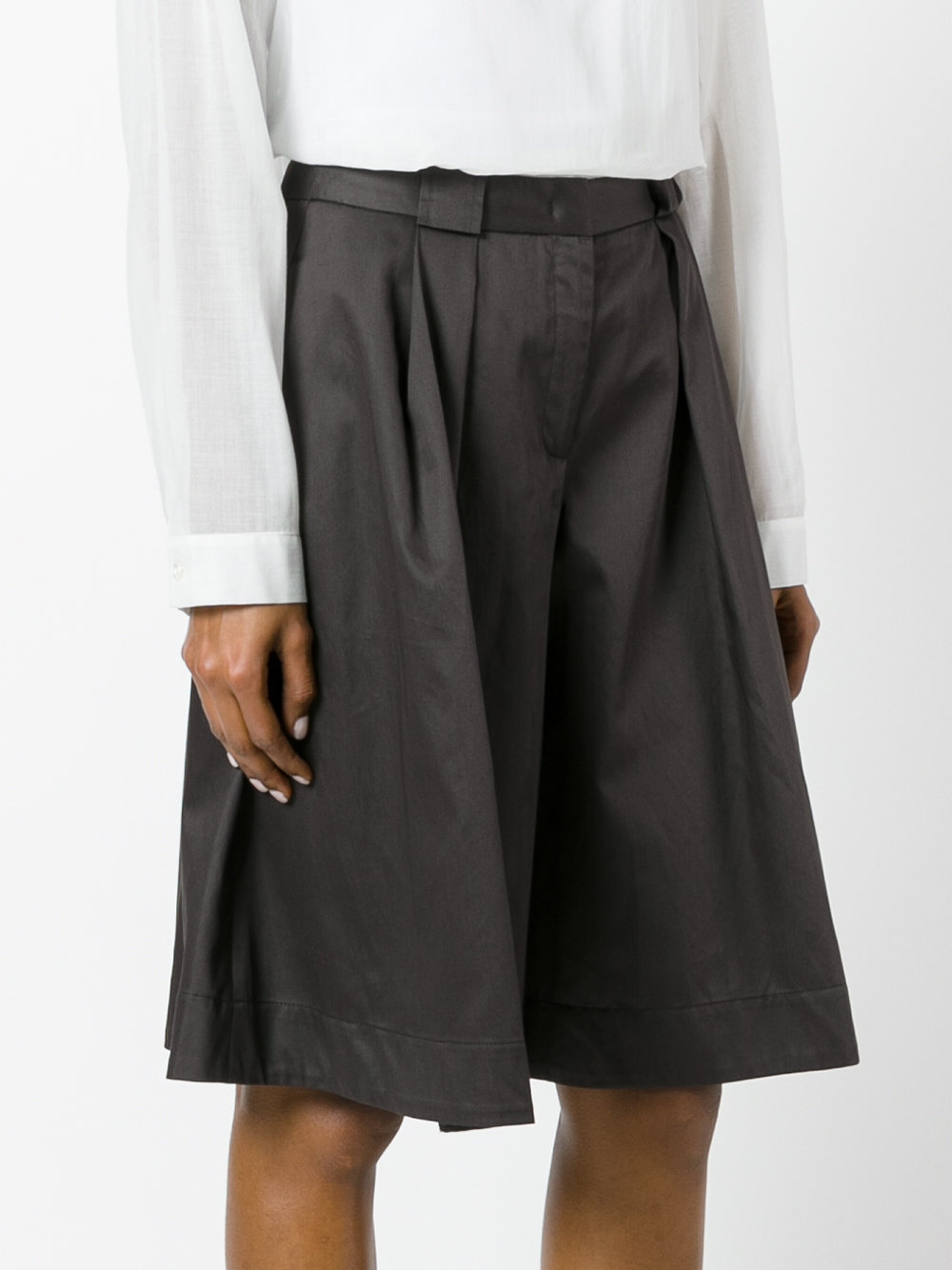 shiny wide leg shorts