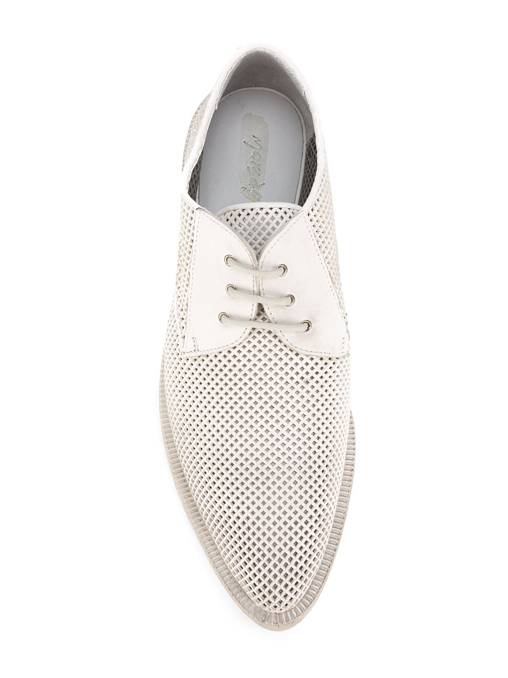 perforated allover lace-up shoes