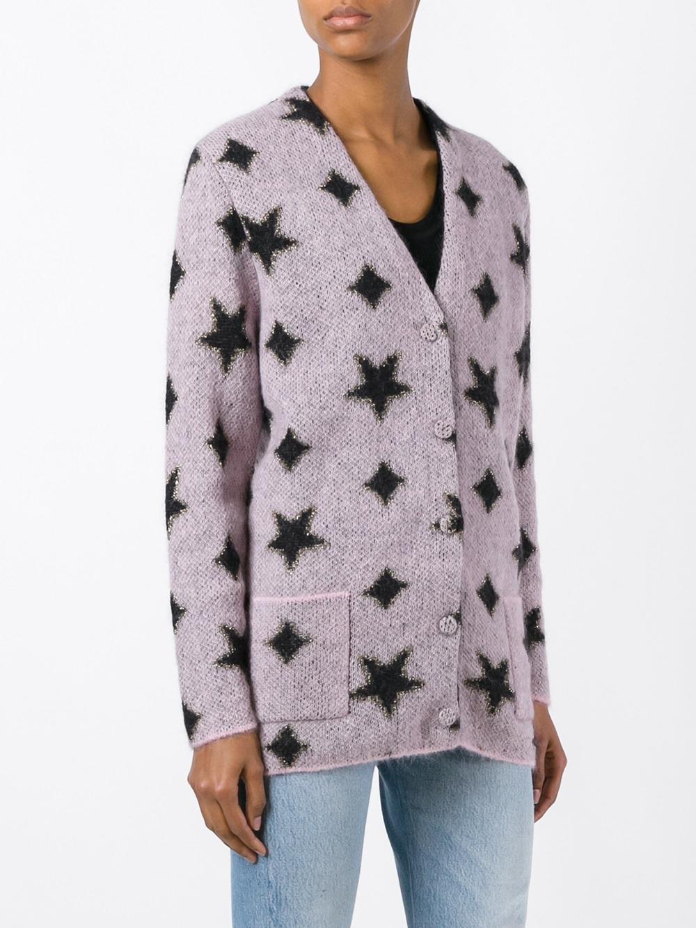 oversized star jacquard cardigan