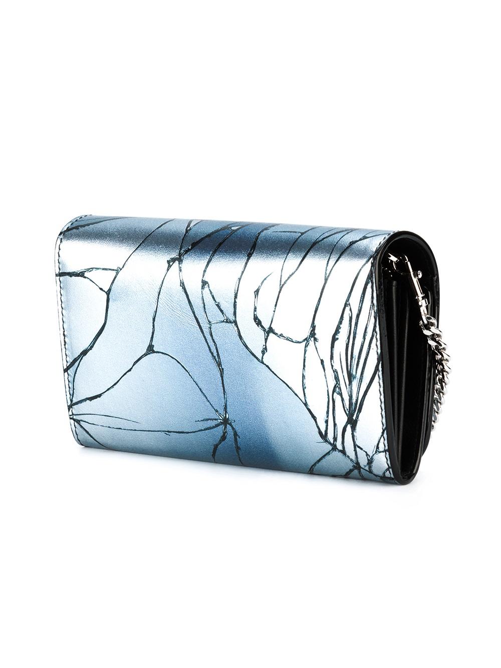 cracked effect wallet crossbody bag