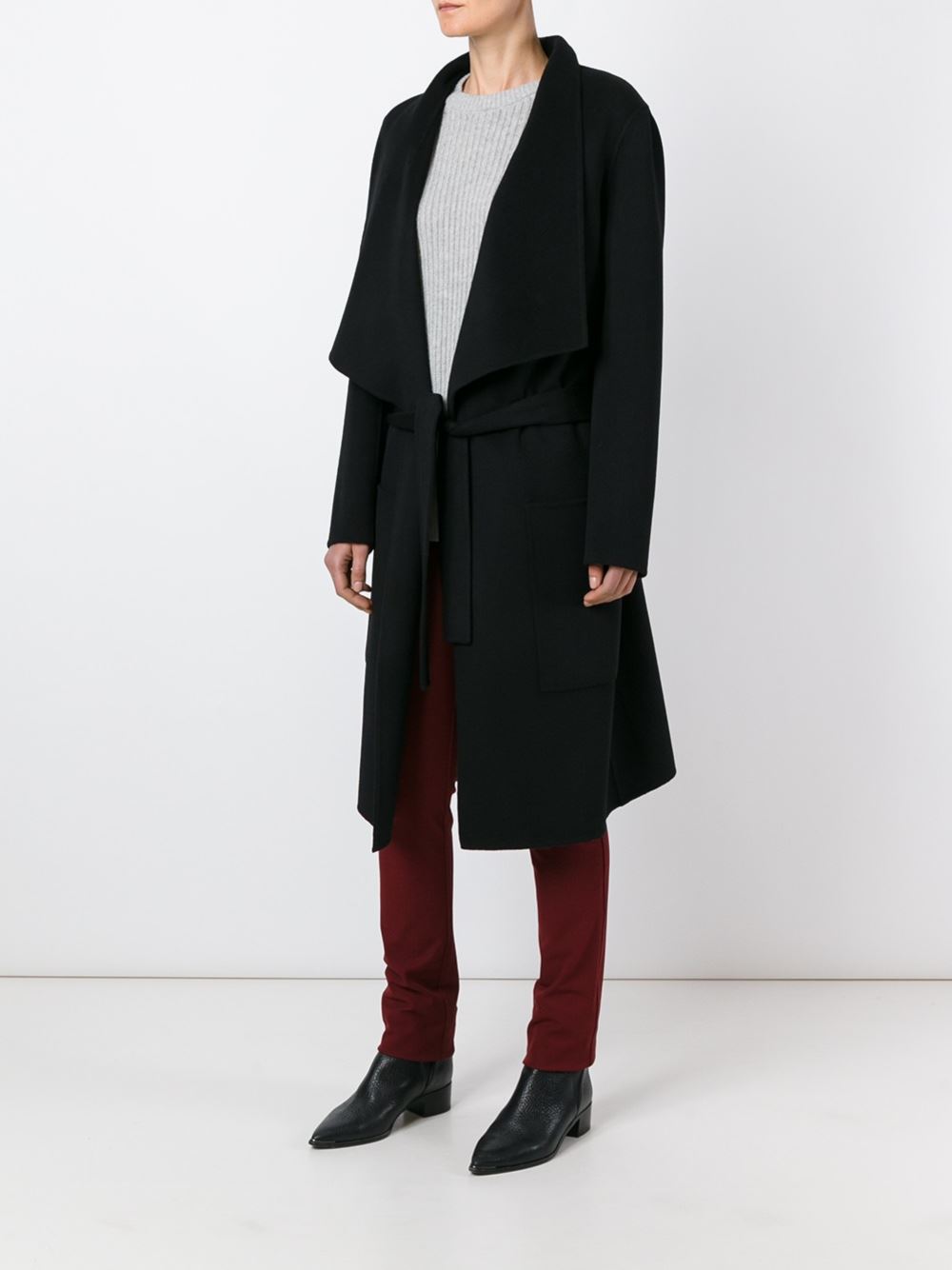 belted midi coat 