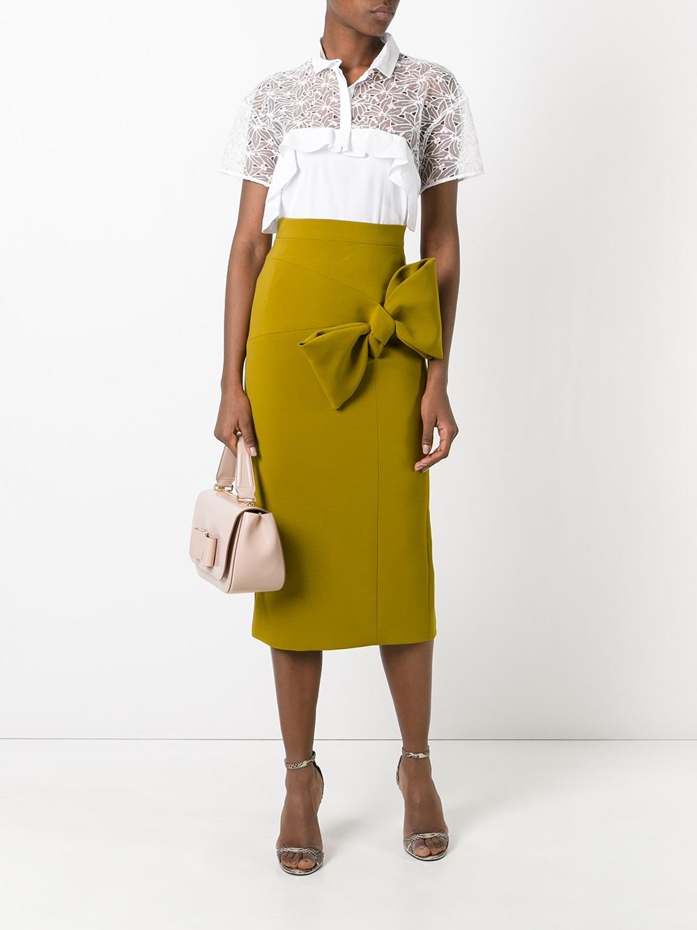 bow detail pencil skirt 